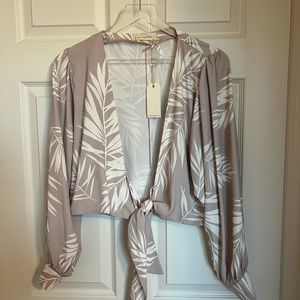 By Together wide leg pant and crop tie top (L)